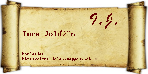 Imre Jolán névjegykártya